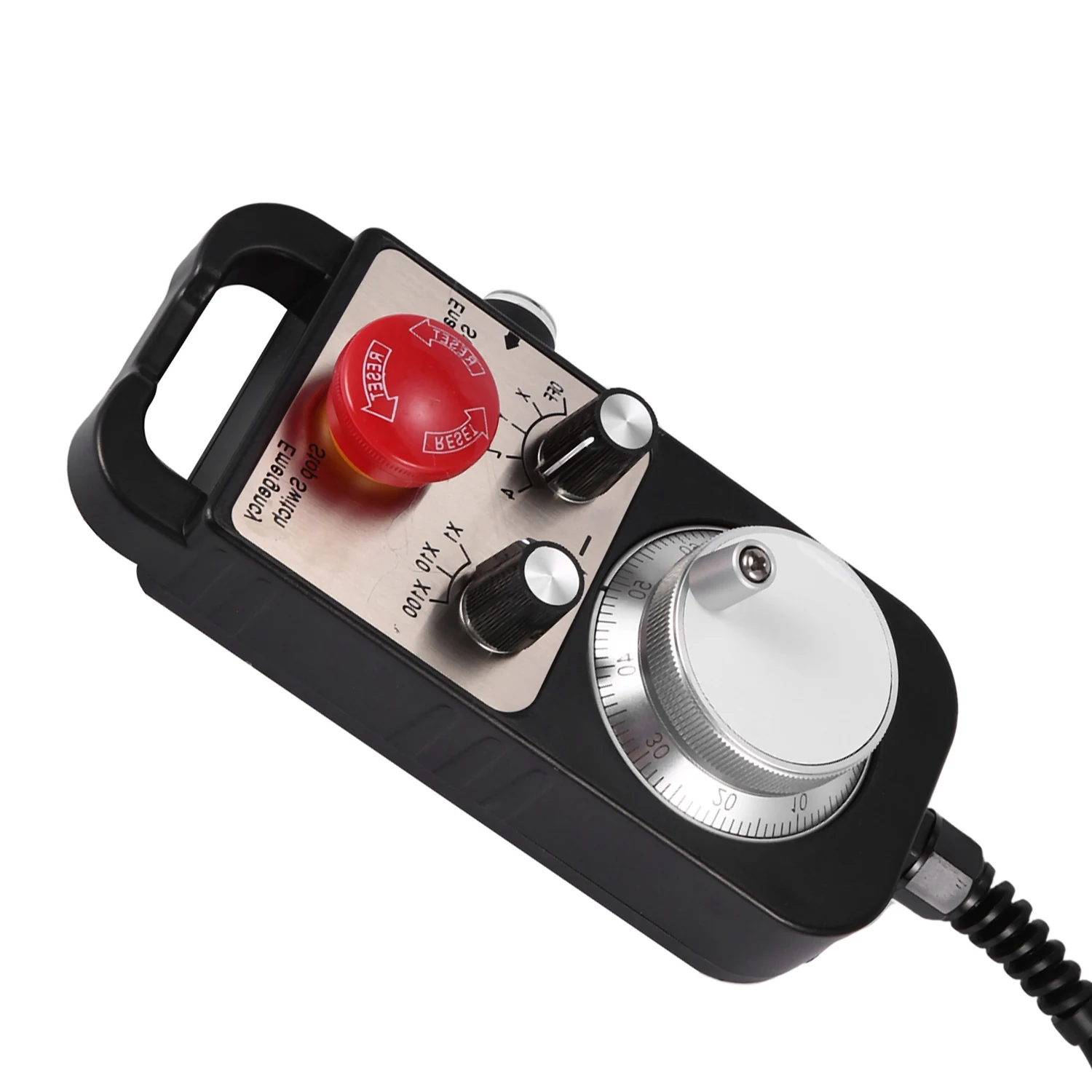 AA91 Universal Cnc 4 Axis Mpg Pendant Hand Wheel 100 Pulse 5V & Emergency Stop Cnc Router Handwheel 4Axis Type