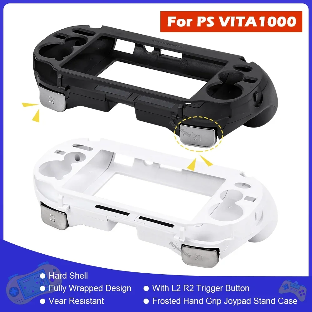 Black White Frosted Hand Grip Joypad Stand Case with L2 R2 Trigger Button For PSV 1000 PS VITA 1000 PSV1000  Gaming Console Acce