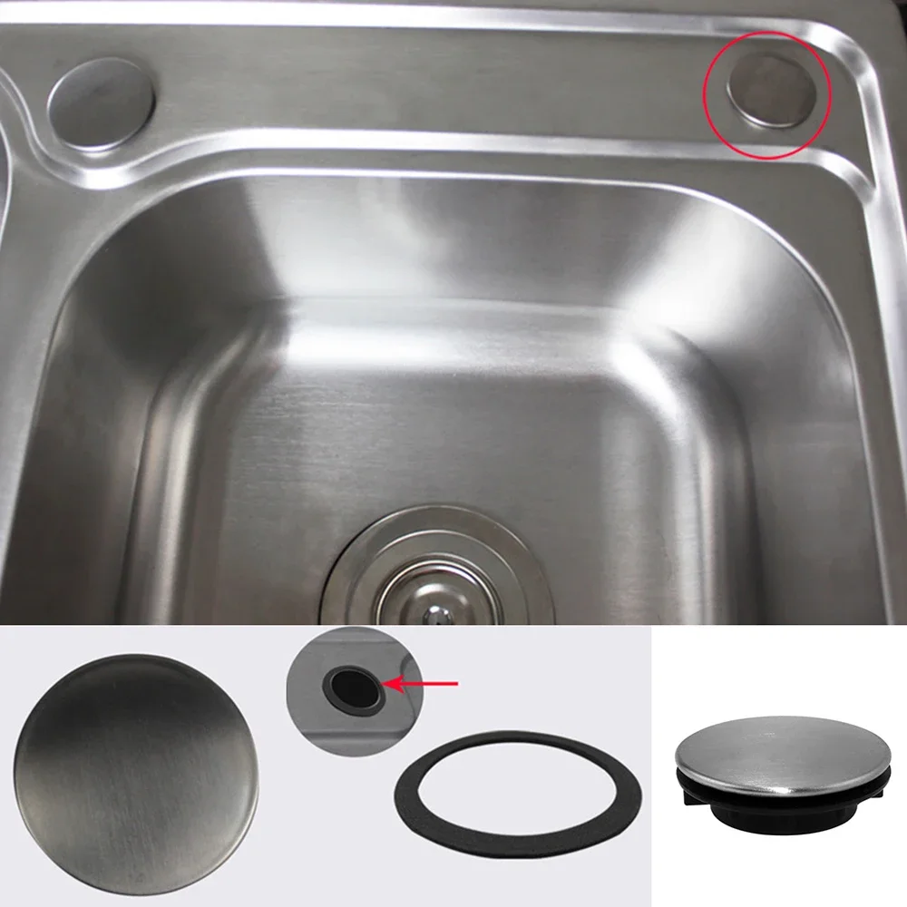 1Pc Faucet Hole Cover Stainless Steel Tap Hole Cover Kitchen Kitchen Sink Plug Drainage Seal Soap Dispenser