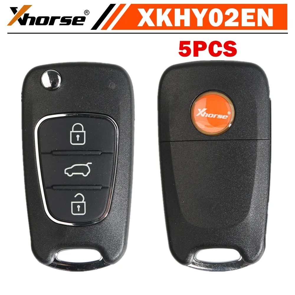 

5PCS/LOT Xhorse XKHY02EN Wire Remote Key for Hyundai Flip 3 Buttons (English Version) Working with VVDI MINI Key Tool