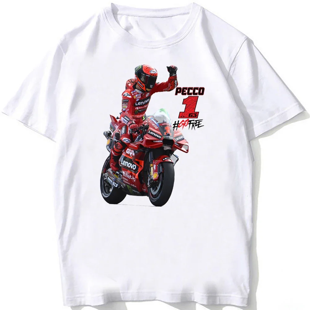 1# Francesco Pecco Bagnaia 63 GP 2023 New T-Shirt Unisex Hip Hop Boy Casual Tshirt Man Motorcycle Sport Racing Riding White Tees