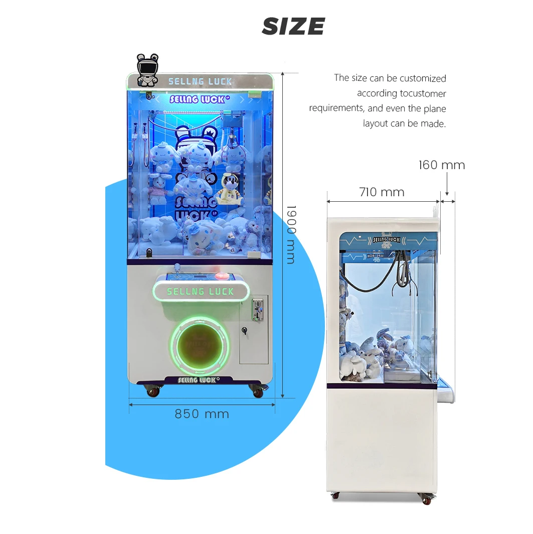 الراقية آلة بيع المخلب عملة تعمل الحيوانات المحشوة دمية الماسك آلة الجملة داخلي ألعاب من نسيج مخملي آلة لعبة مخلب