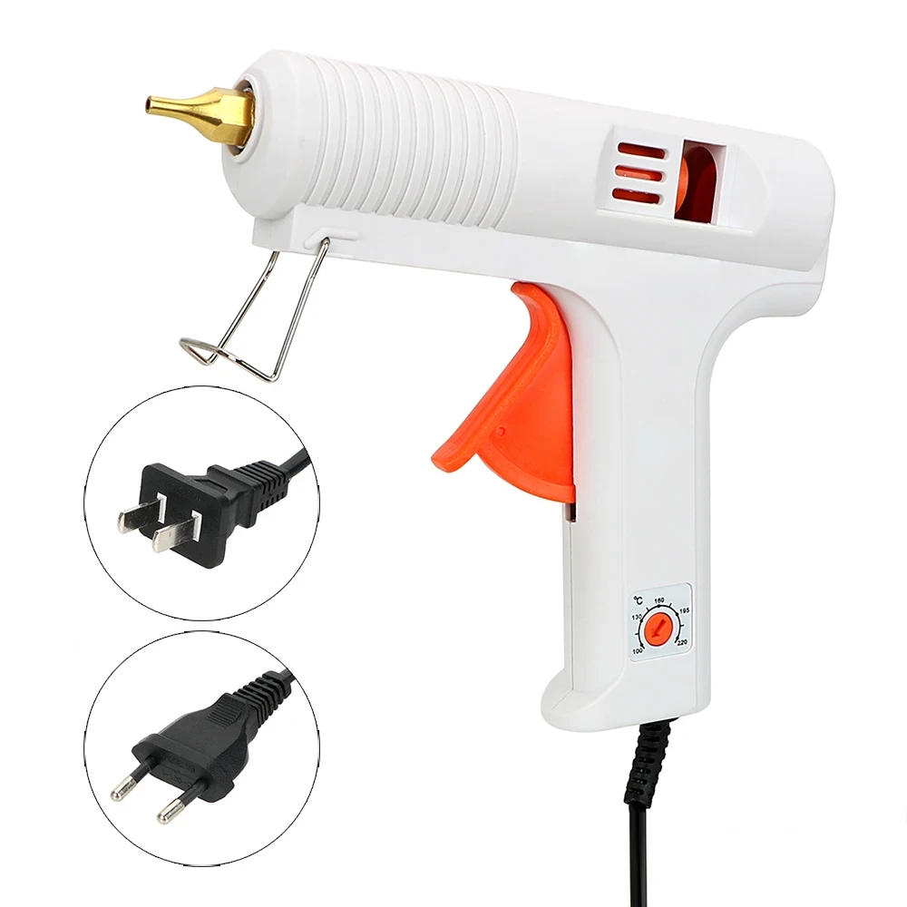 

120W Household Hot Melt Glue Gun 110V/220V Portable Copper Nozzle Glue Heating Gun Adjustable Temperature Craft Repair DIY Tool