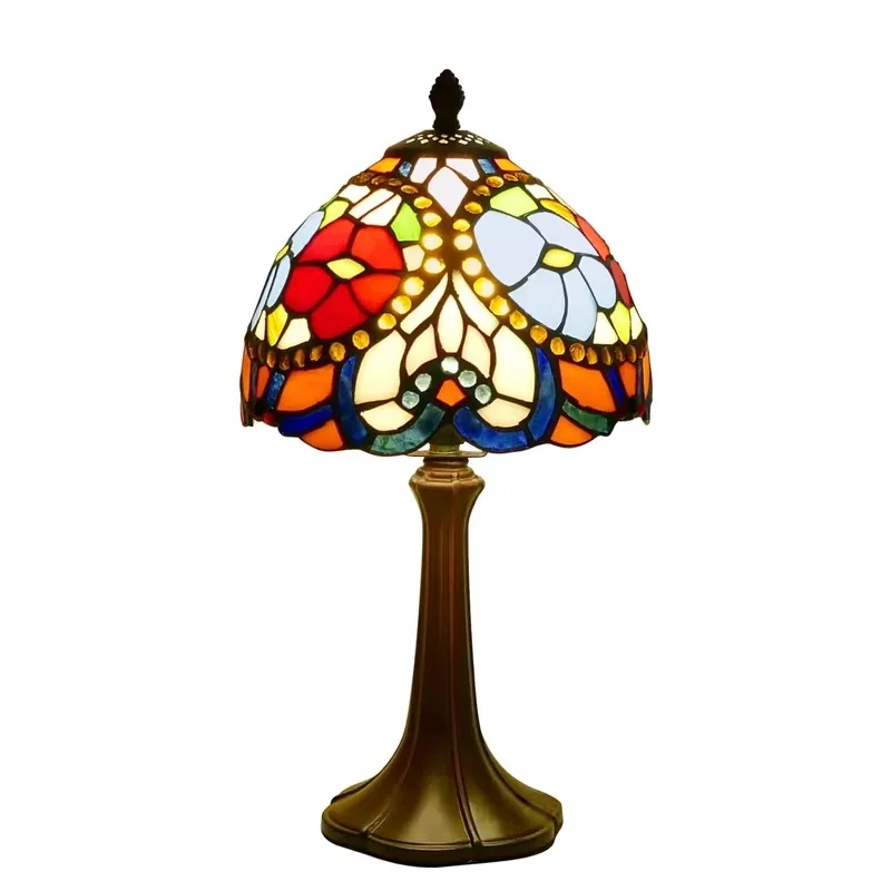 

Style desk lamp heart shape, rose flower vintage, bedside table, accent small lamp, wide reading lamp