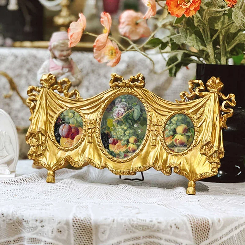 European Embossed Resin Photo Frame, Retro Painting Frame, Home Decoration, Living Room, Wall Decoration, Carved Ornaments, Gift
