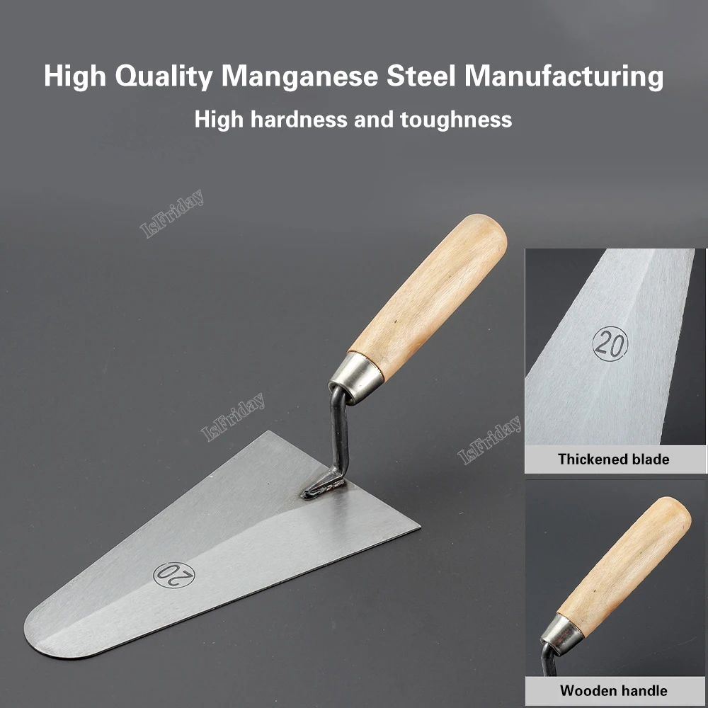 Stainless Steel Trowel Wall Bricklayer Thickened Trowel Tiled Tile Trowel Gray Spoon Putty Knife Trowel Tool