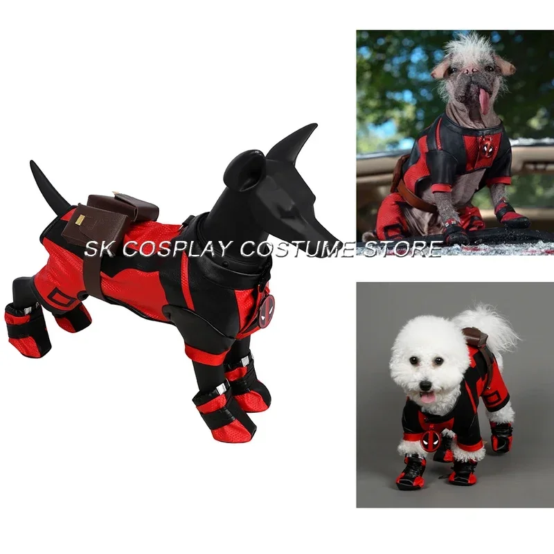 Hot Movie Deadpool Cosplay Costume Dogpool Pet Clothes Dog Cat Puppy Superhero Clothing Halloween Carnival Party Pet Decor Props