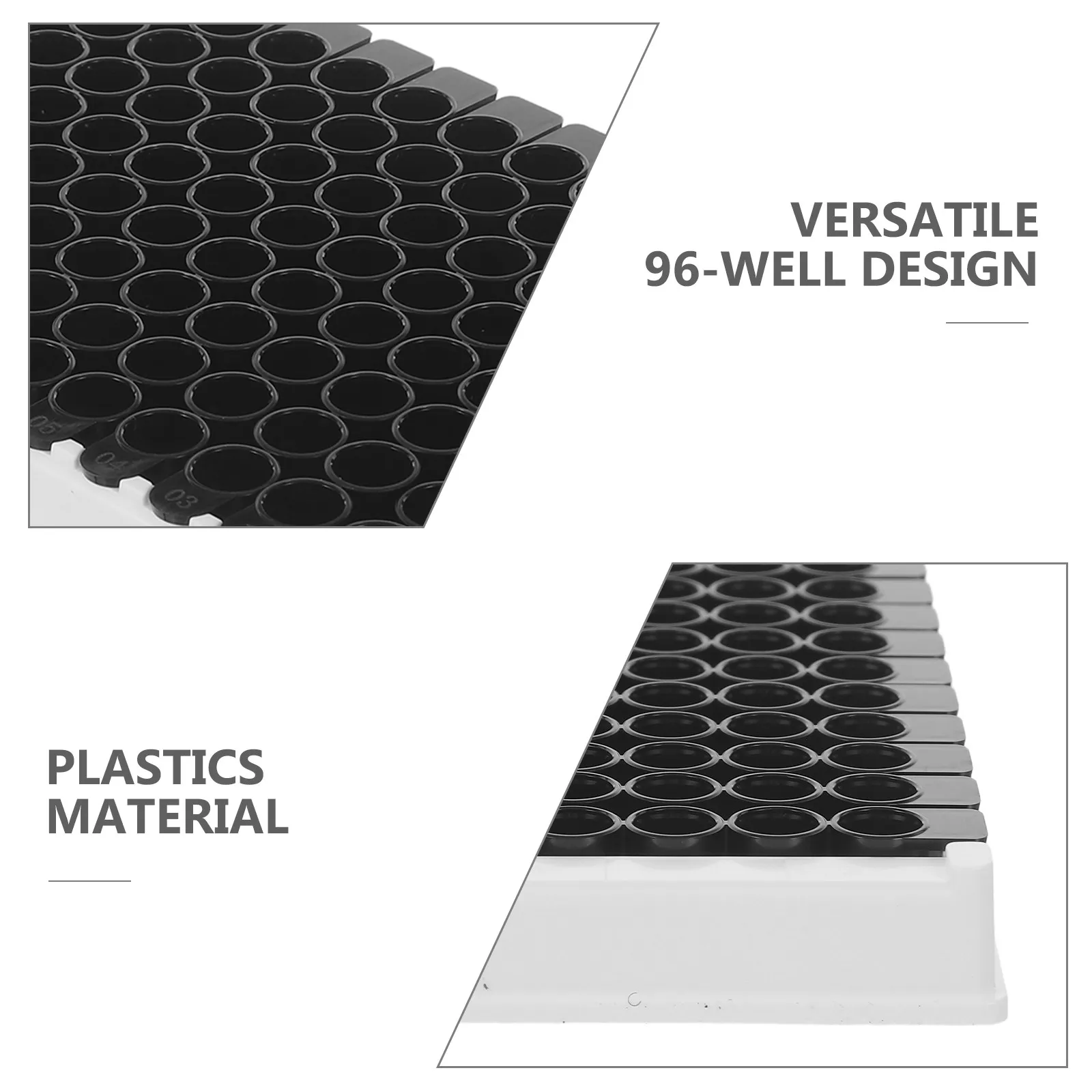 Detachable 96-Well Elisa Plate Black Bottom Medium Binding Polystyrene for Fluorescence Chemiluminescence Chemical Analysis