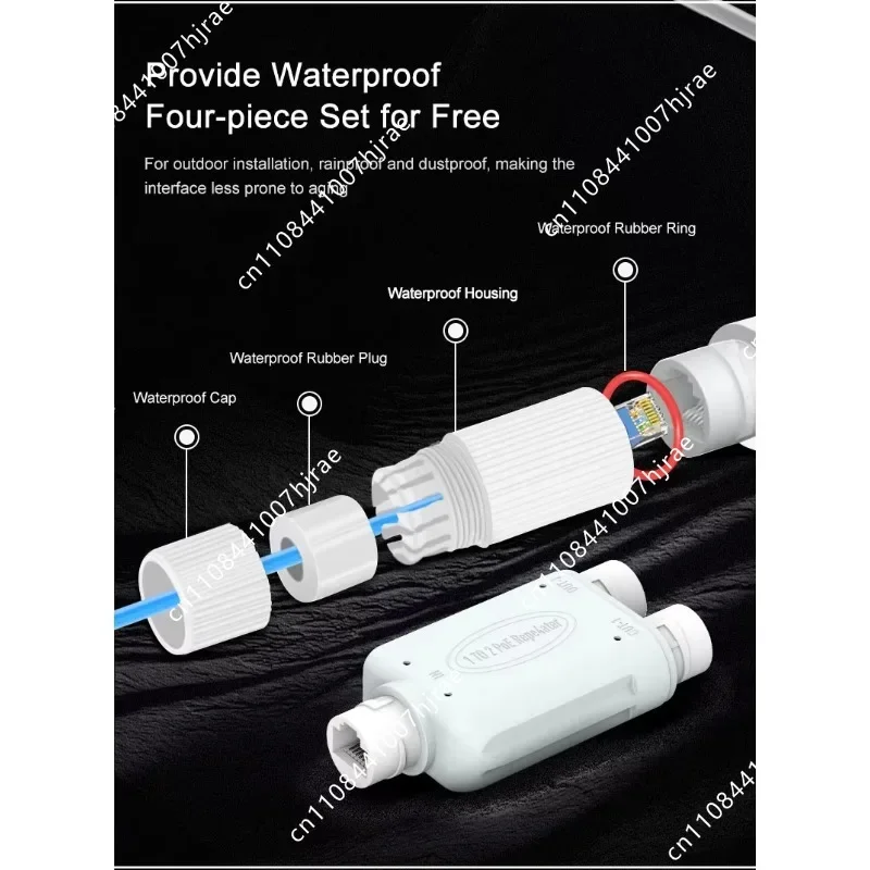 3-Port IP66 Waterproof PoE Extender 30W 100Mbps Mini Repeater IEEE802.3af/at QoS Support OutdoorNetworkSwitch for CCTV IP Camera