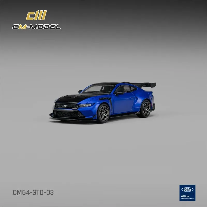 CM 1:64 Ford Mustang GTD Lightning Blue Sports Car Static Diecast Model Car Collectible Display Ornament