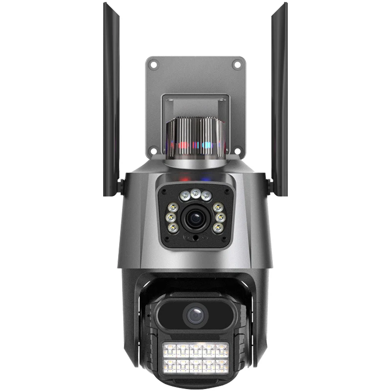 ONVIF-Câmera de Vigilância IP PTZ de Segurança Externa, Lente Dupla, Detecção Humana AI, 4K, 6 Megapixels