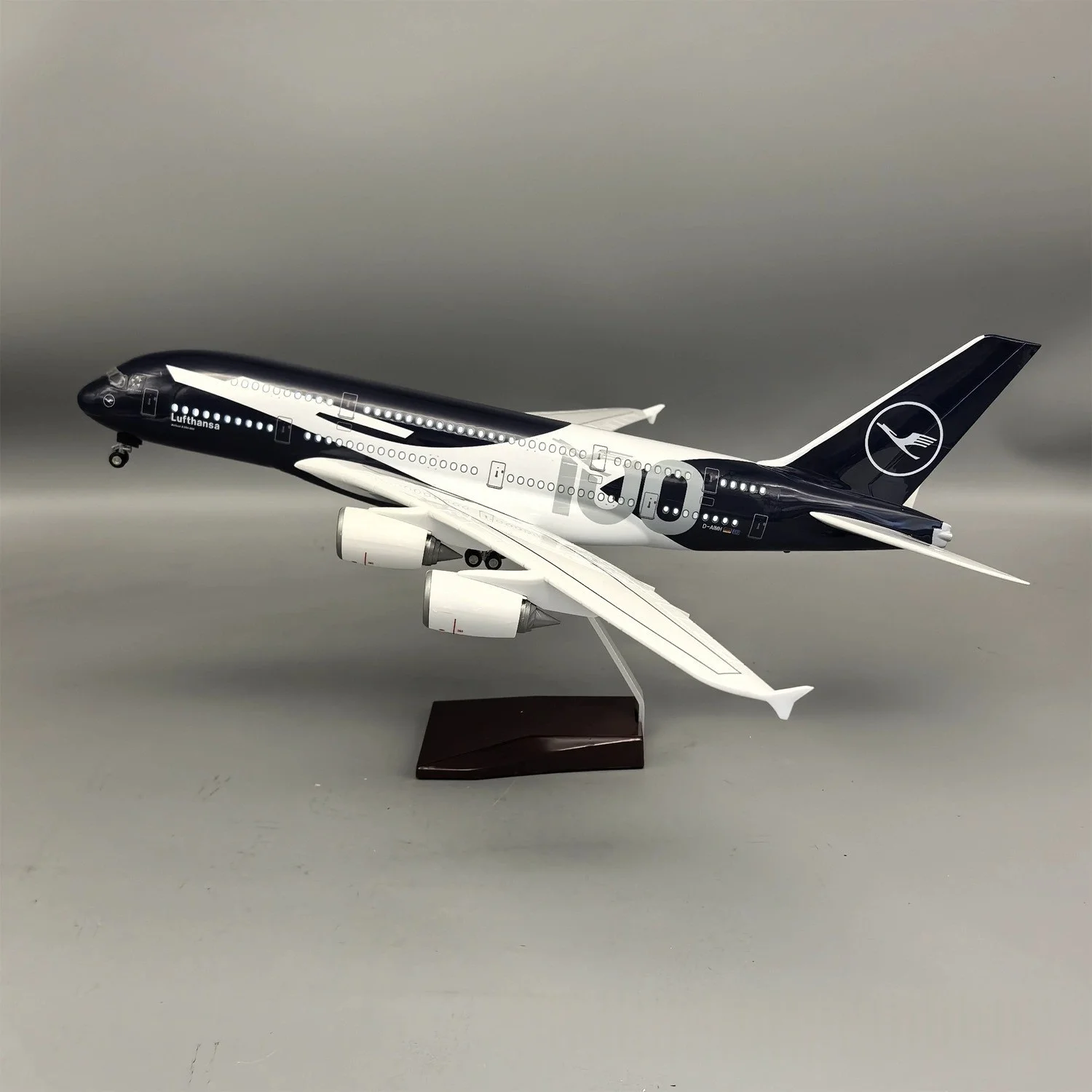 

New 45cm Lufthansa A380 100 Years Collectible 1/160 Large Scale Resin Airplane Model Toy Kit for Collections Displays or Gift