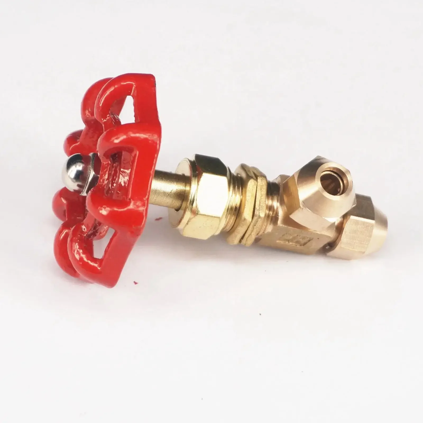 フレアチューブ外径6mm真ちゅう製アングルニードルバルブキッチンディーゼルストーブメタノールオイル143 psi