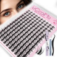 uCoolMe Lashes Fairy Manga Lash Cluster 140 Pcs Long-Lasting Waterproof DIY Beginner Friendly Natural Anime Eyelashes Extension