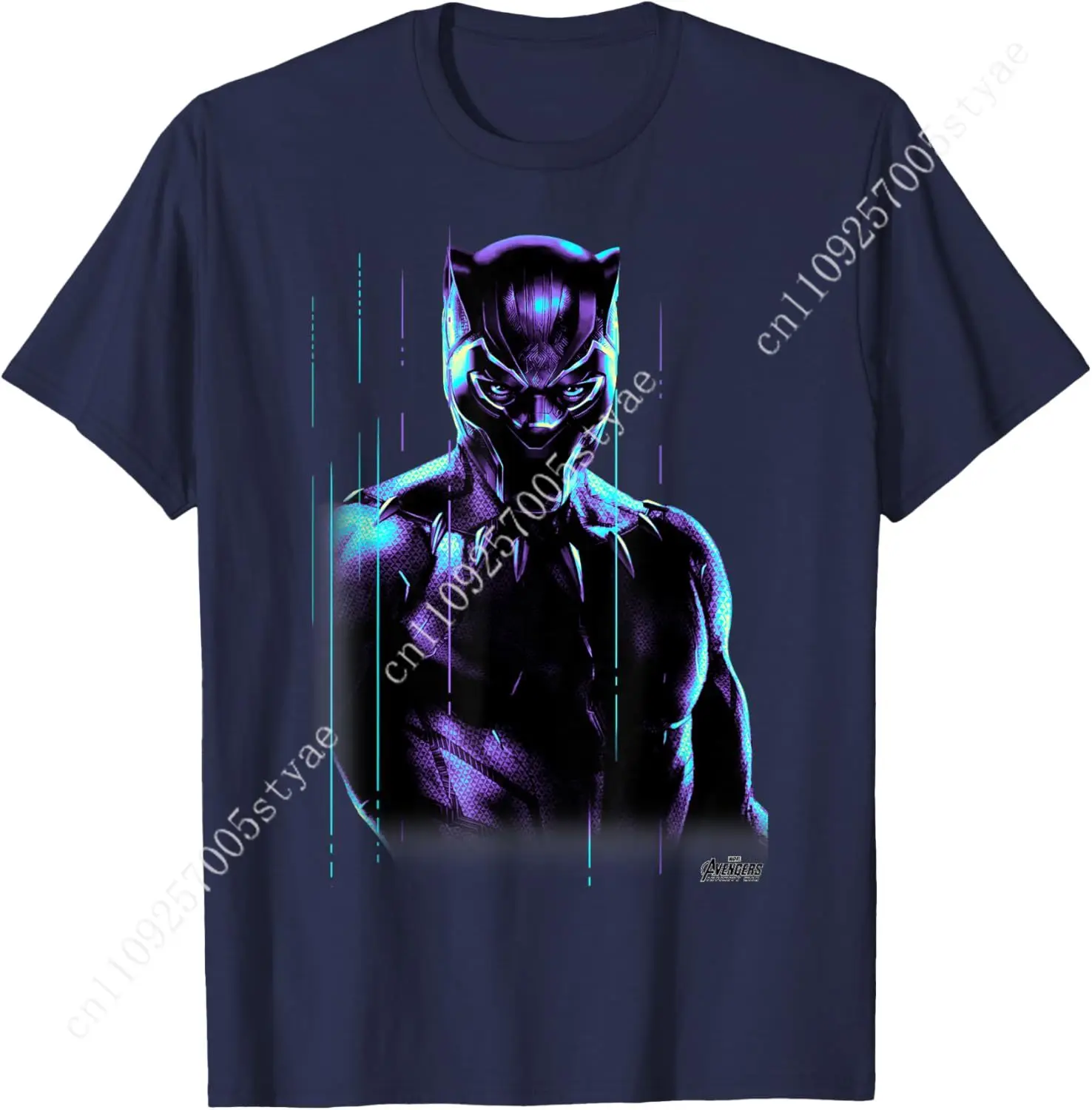 

Marvel Infinity War Black Panther Neon Glow Graphic T-Shirt T-Shirt