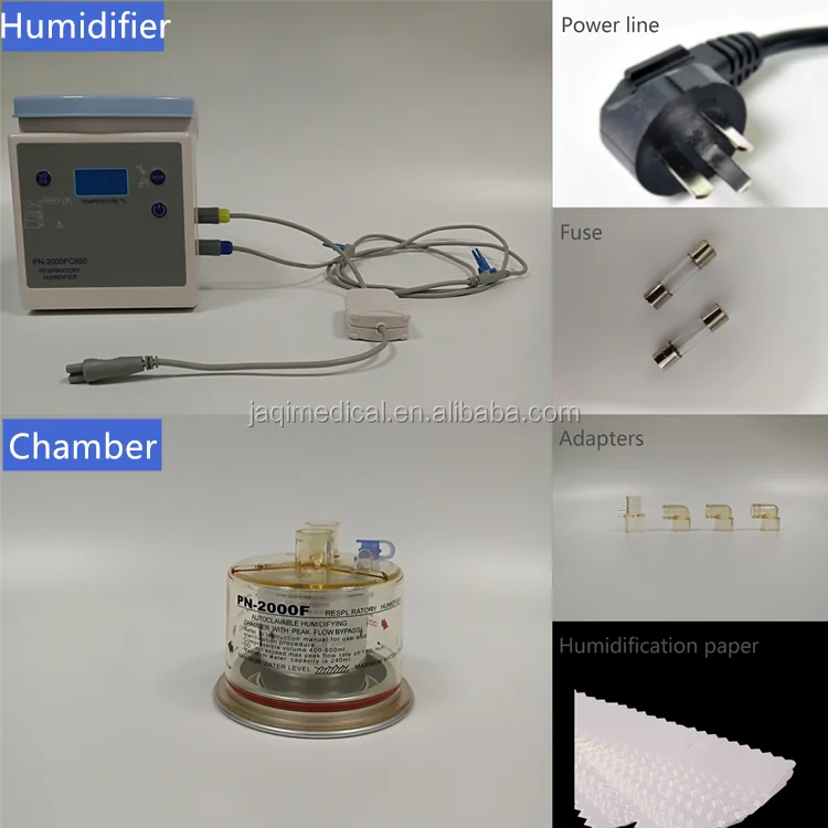 JQ-2000FB  Medical electric heated humidifiers for adults and infant with PC material reusable chamber