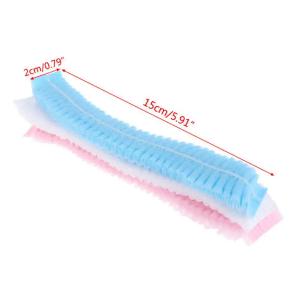 일회용 부직포 멸균 보안 보호 헤어 네트 캡, 영구 메이크업 눈썹 문신용 멸균 모자, 100 개