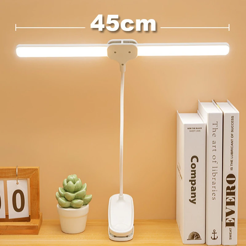 Lampe de Table Rechargeable à Col de Cygne à 360 °, Veilleuse de Bureau, Protection des Yeux, Lecture, Étude, 40 LED