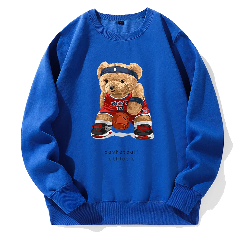 No Best14 Teddy Bear Basketball Athletic Sweatshirt Men Loose Casual Fashion Hoodie Funny Novelty Hoody Street Sports Hoodies