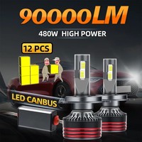 2pcs Upgrade 9005/HB3 9006/HB4 H7 H11 H4 H1 LED Headlight Bulbs High Low Beam 130W 23000LM 500% Brighter 6000K Plug-N-Play Fan