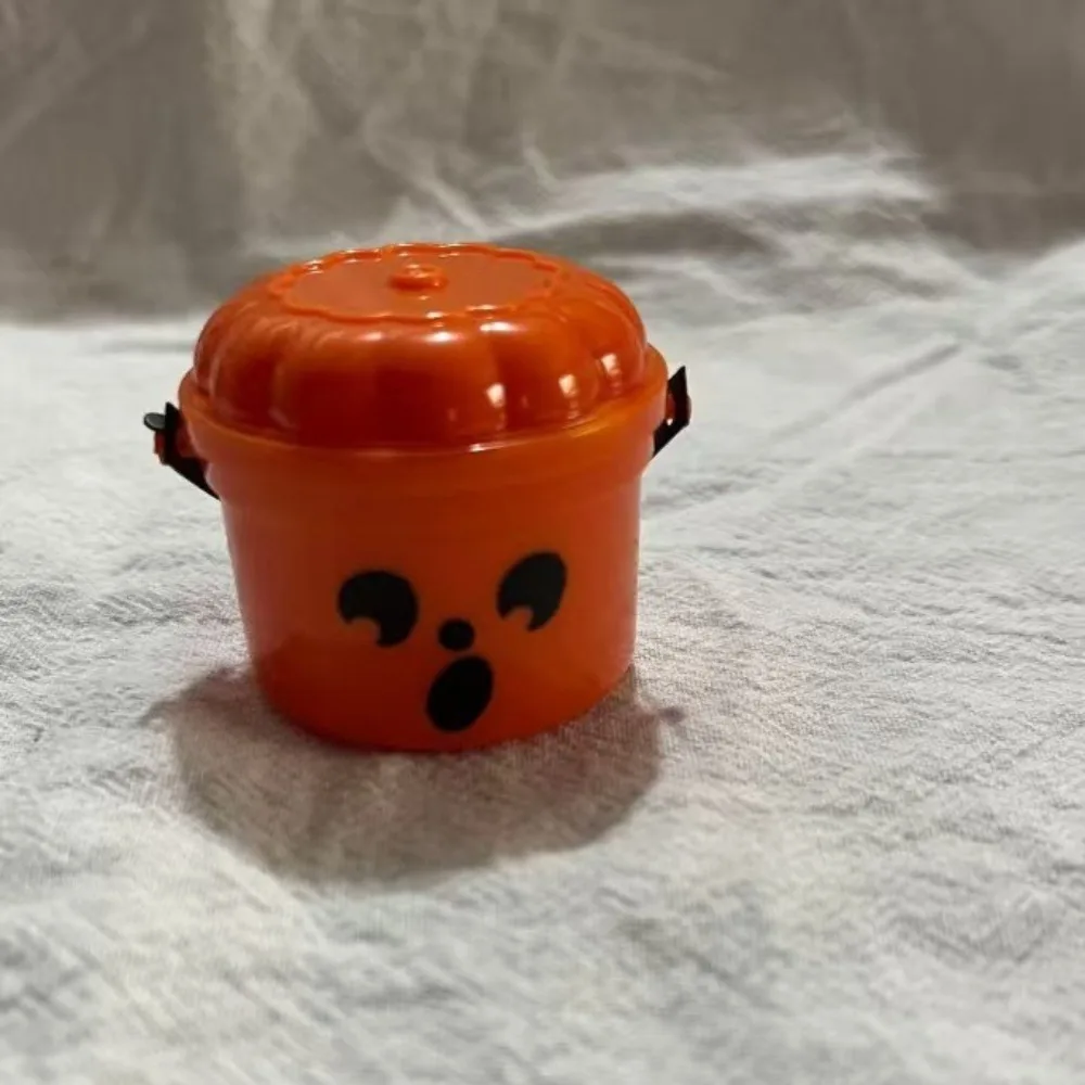 Mini cubo Boo de Halloween de demonio espeluznante con asas, cubos nostálgicos para fiesta de Halloween, cubos de plástico para truco o trato