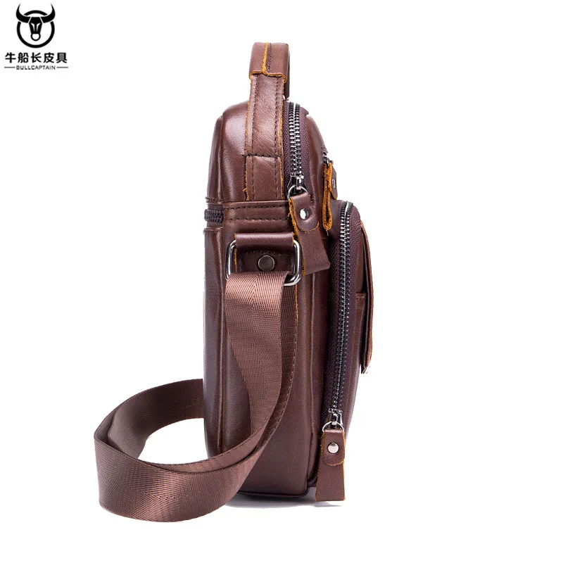 Imagem -04 - Bolsa de Ombro de Couro Genuíno dos Homens da Marca Famosa Bolsa de Negócios Casual Mensageiro Crossbody Masculino Bolsa Bolsas Masculinas para Homem