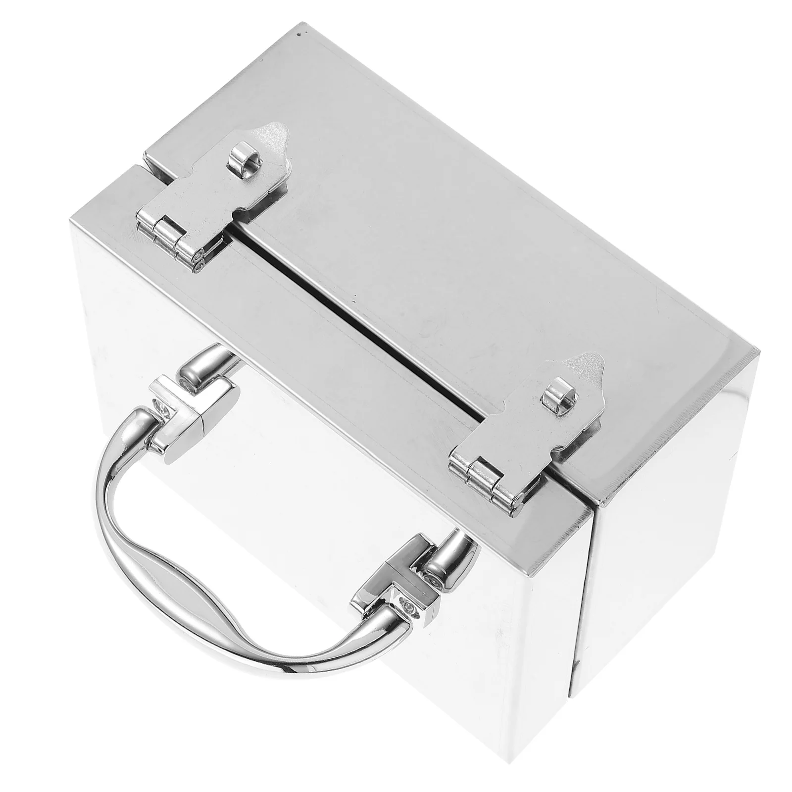 

Stainless Steel Toolbox Money Safe Cash Holders Boxes Locking Organizer Silver Small