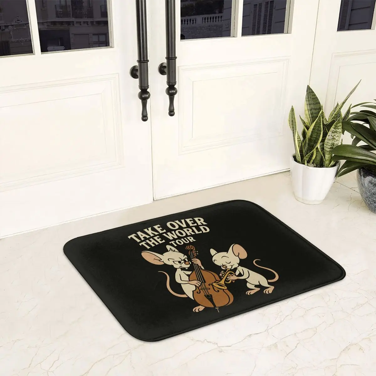 Cartoon Pinky And The Brain Take Over The World Tour Doormat Carpet Rug Kitchen Entrance Home Floor Mat for Balcony Footpad Mats
