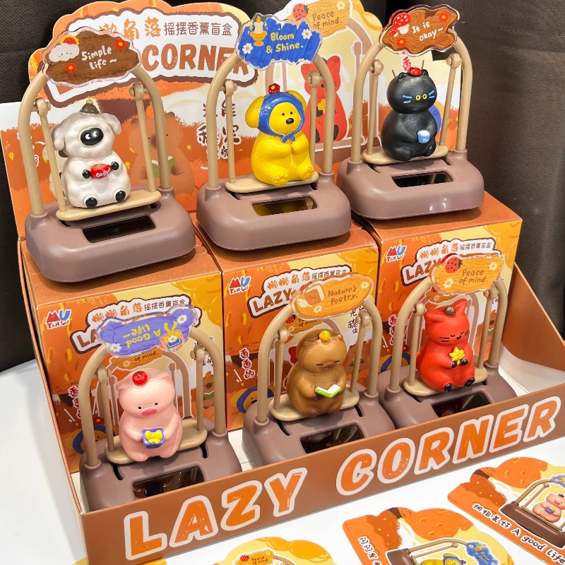 الإبداع كسول الزاوية سوينغ صندوق أعمى لطيف الكرتون الحيوان سوينغ مكتب سطح المكتب زينة زخرفية سيارة حلية مفاجأة هدية