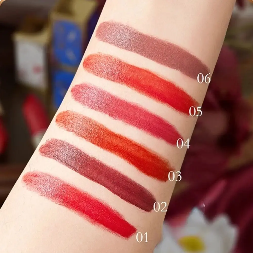 ลิปสติกกำมะหยี่สไตล์จีนธรรมชาติติดทนนาน 6 สีลิปกลอสเนื้อแมทกันน้ำ Non-Stick Cup Silky Mist Lip Glaze Girl