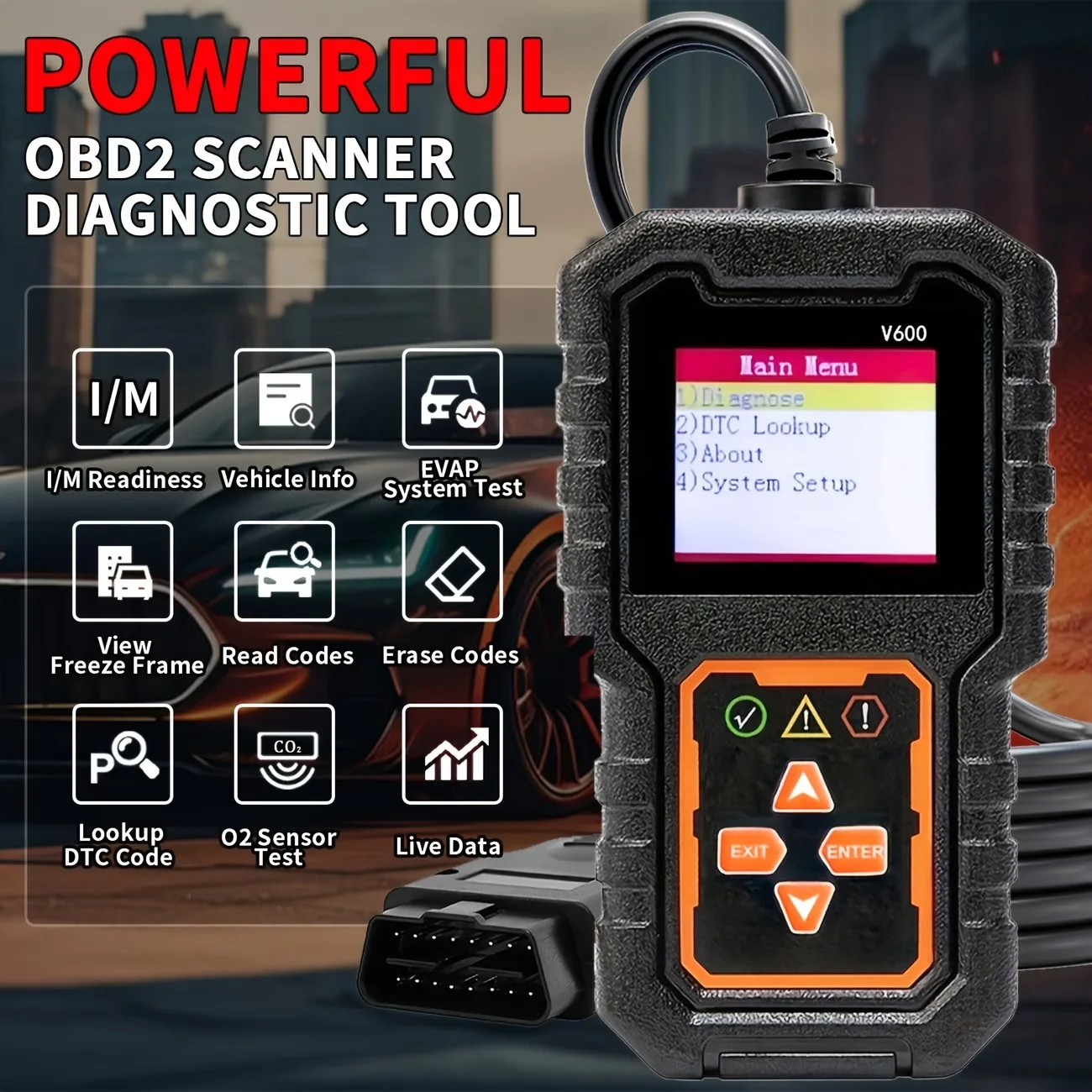 Picture 3: V600 OBD2 Diagnostic Scanner Car Code Reader Vehicle Health Inspection Tool Auto Code Reader Scanner