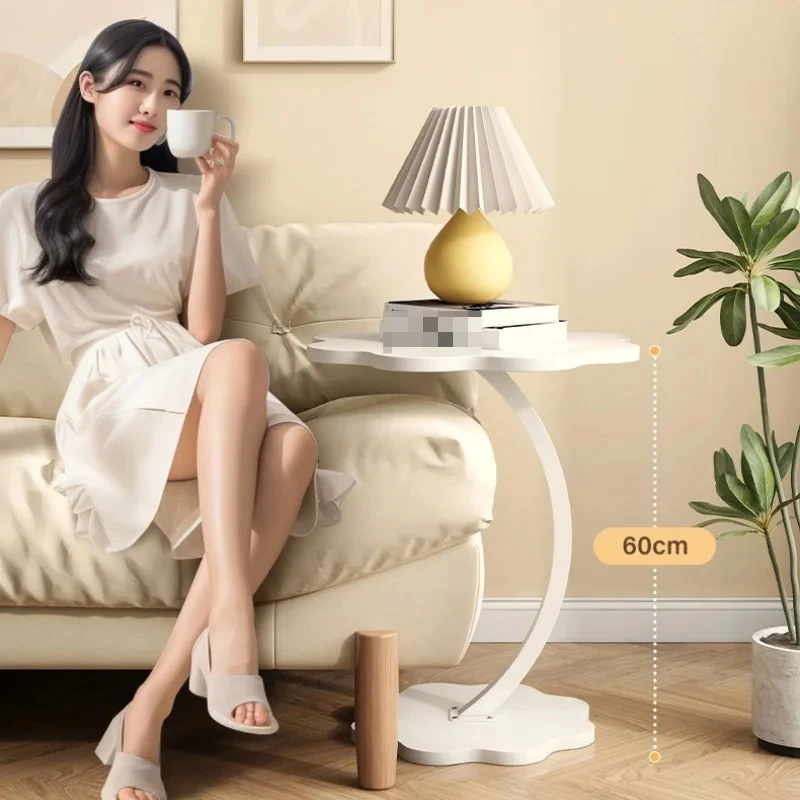 Minimalist Creamy Cloud Sofa Side Table Small Coffee Table Bedside Storage Rack Creative Simple Table CWeight Bearing 60KG