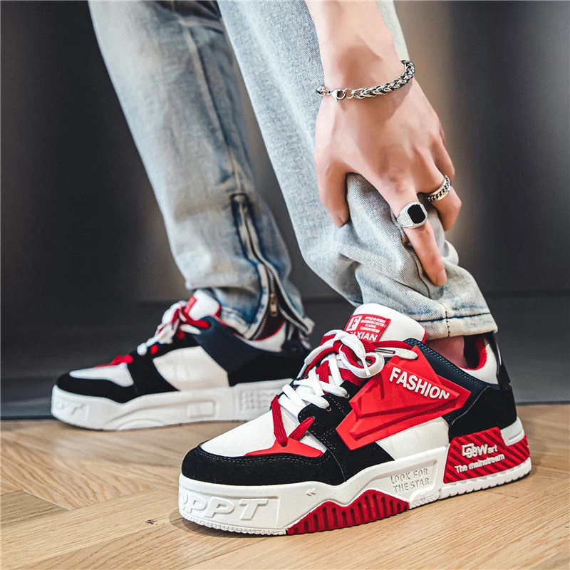 Fashion Red Couple Skateboard Shoes Street Hip Hop Designer Sneakers Men Skate Shoes Original Man Platform Sneakers Tenis Skate