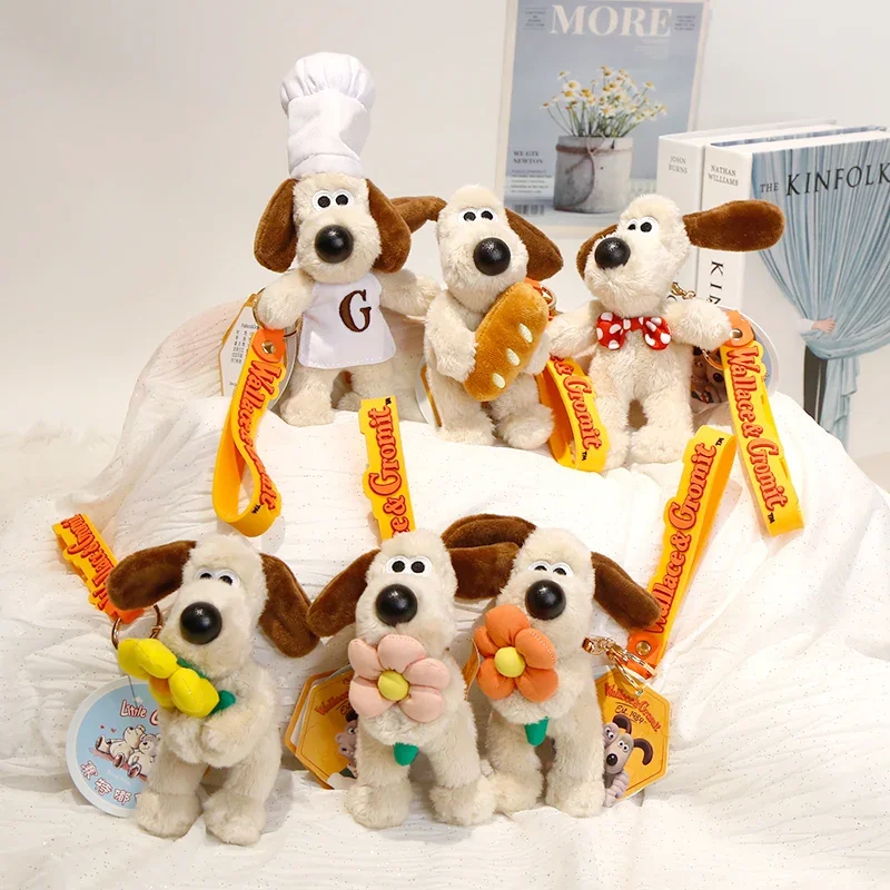 الأصلي مع علامة والاس جروميت مفتاح سلسلة جروميت ألعاب من نسيج مخملي حقيبة قلادة المفاتيح Kawaii لطيف مفتاح سلسلة سيارة مفتاح ديكور هدية عيد الميلاد