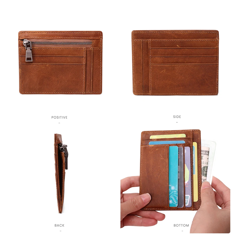 Men Vintage leather card holder rfid multi-function credit card holder multi-card bank card holder ID holder High capacity