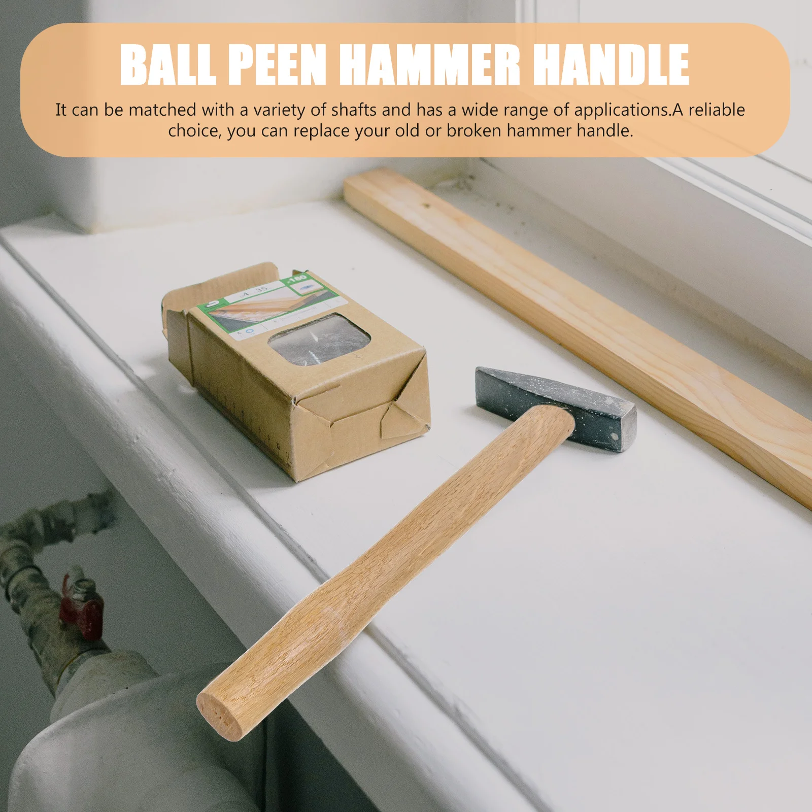 

2Pcs Hammer Handle Wooden Replacement Claw Hammer Grip Handle Anti-Skid High Durability Practical for Outdoor Tools