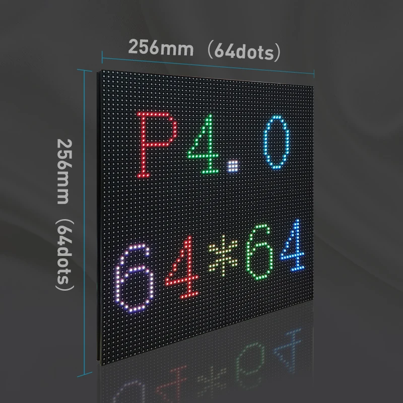 Modulo pannello schermo LED P4 256*256mm 64*64 pixel 1/32 scansione Indoor 3 in1 SMD RGB Full color P4 modulo pannello display LED