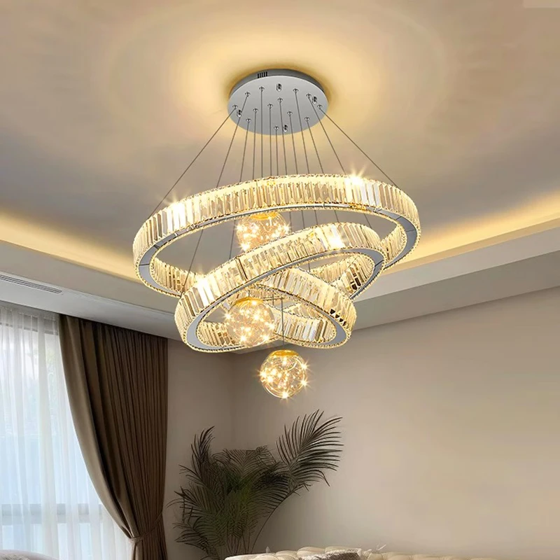 Imagem -03 - Decoração para Casaluzes Pendentes Lustre de Cristal Luxuoso para Sala de Estar Luminária Pendente para Quarto Luz de Teto Iluminação Interna