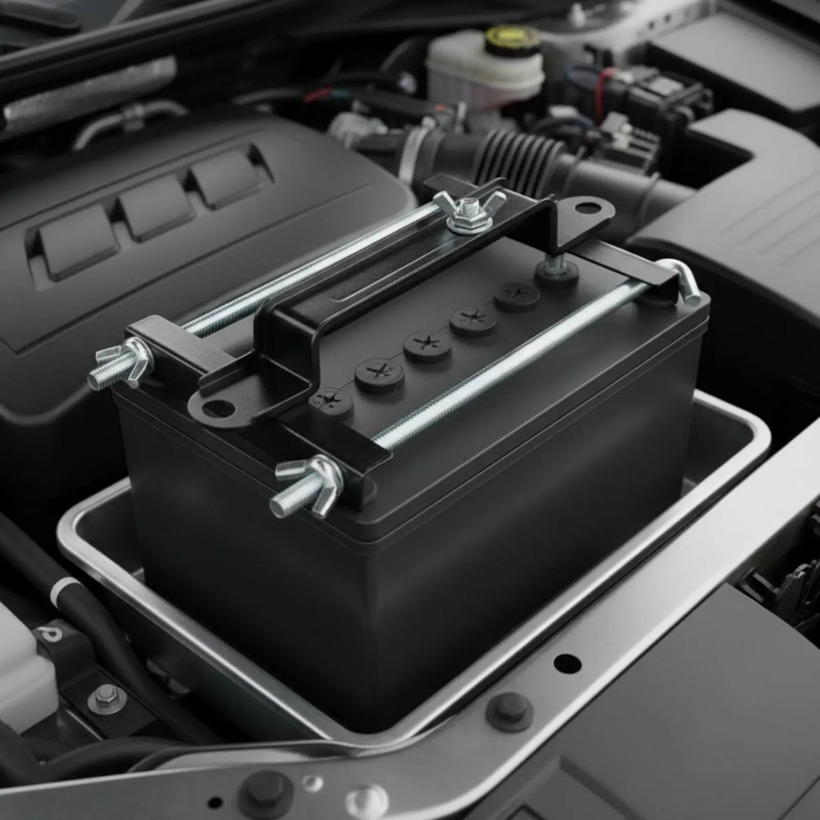 

Adjustable Battery Bracket Thickened Metal Adjustable Battery Hold down Vehicle Accessory High Strength Easy to Install