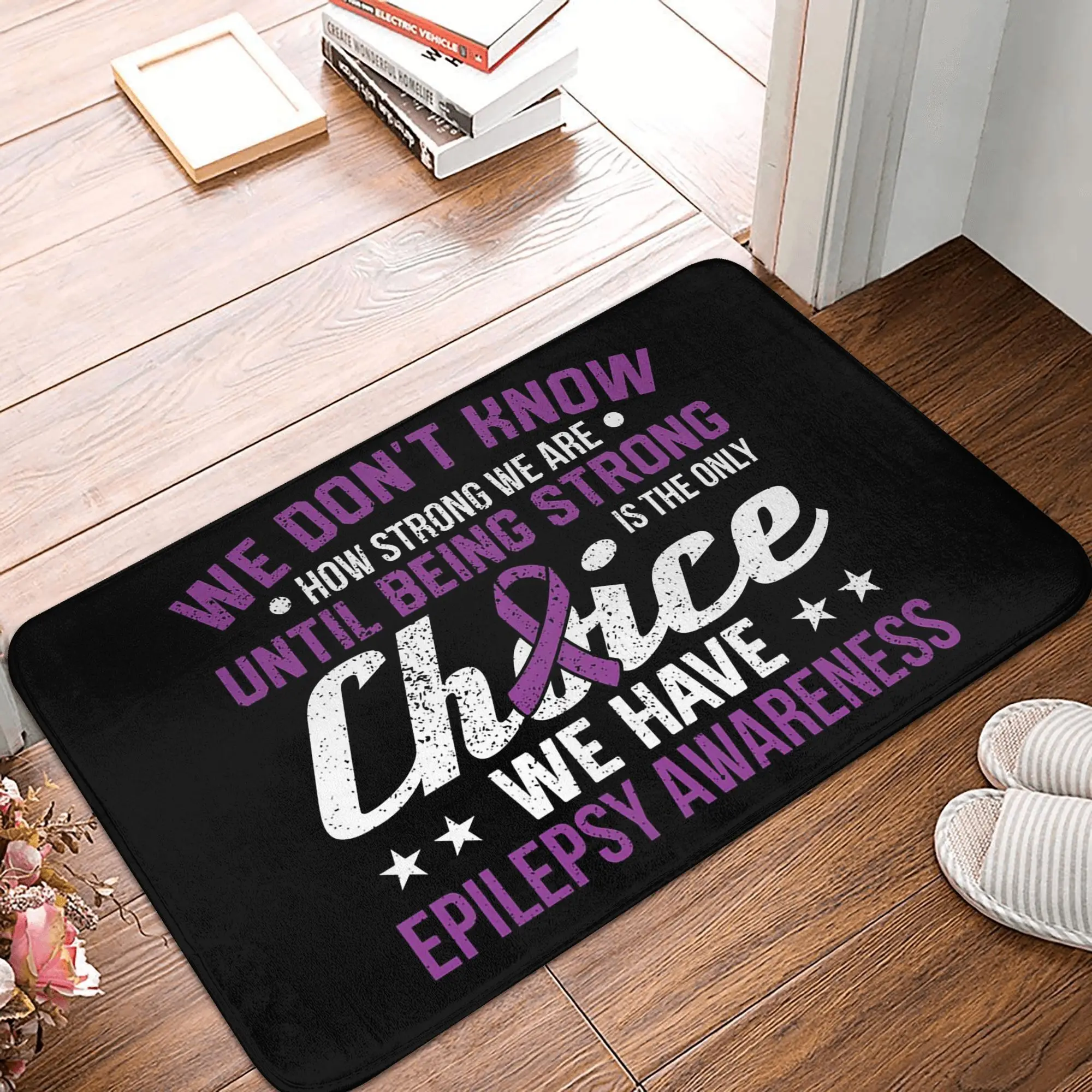 

How Strong We Are Only Choice Epilepsy Awareness Ribbon Non-slip Doormat Floor Mat Entrance Home Living room Footpad Mats