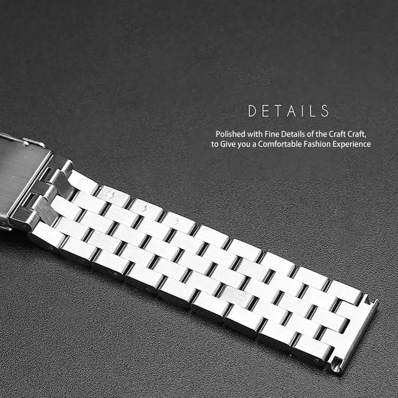 Stainless Steel Metal Bracelet For Samsung Galaxy Watch 18 20mm 22mm 24 26mm Strap For Huawei Gt3 Pro 46/43mm Solid Brushed Band