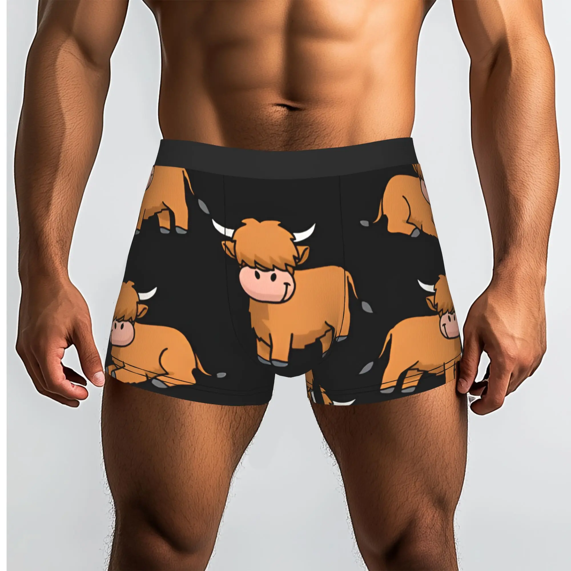 1piece Highland Cow  Underpants Homme Panties Man Underwear Comfortable Shorts