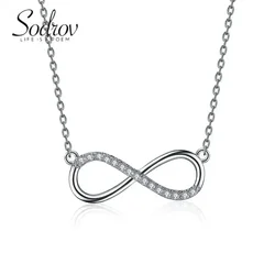 Silver Color Lucky Infinity Pendant Necklace for Women Jewelry Gift Necklace Unusual Necklace