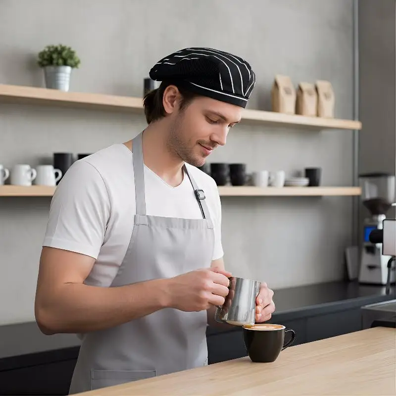 Waiter Beret Breathable Mesh Chef Hat Catering Milk Tea Baking Work Hat Men Women