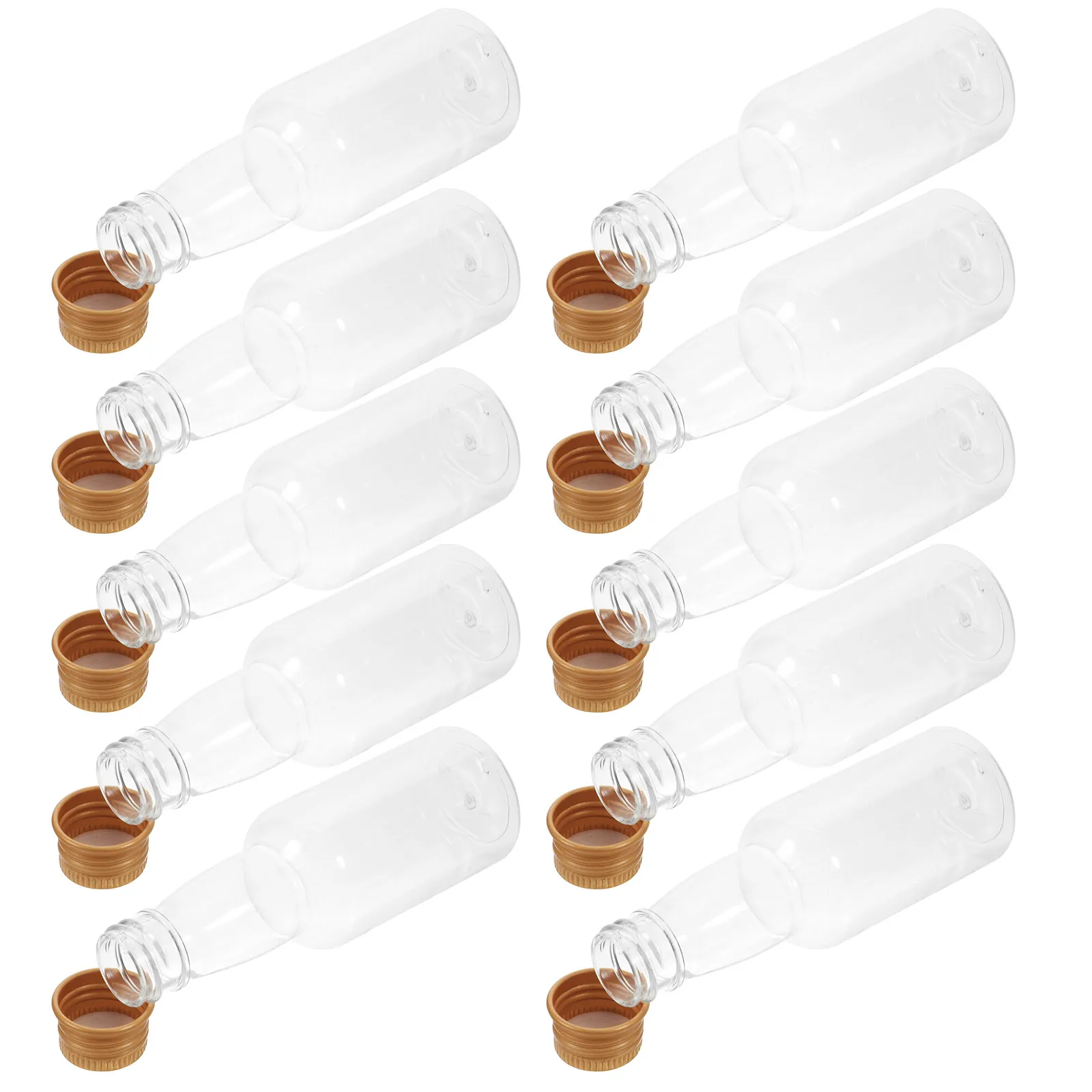 

25Pcs Empty Mini Bottles Reusable Clear Plastic Aluminum Caps Leakproof Juice Wine Travel Containers for DIY Home Bar Use