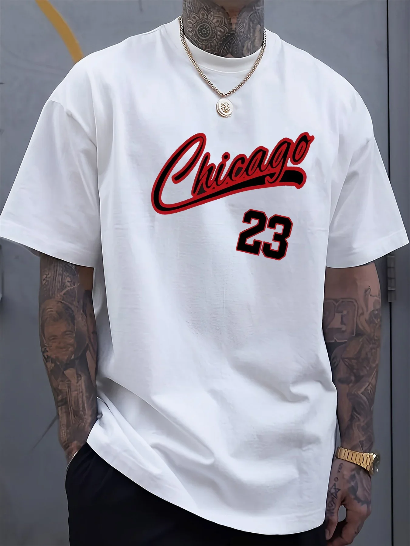 Chicago 23 Printed Men's And Kids Summer T-Shirt 100% Pure Cotton Casual Loose Fit round Neck Short Sleeve Fashion Top