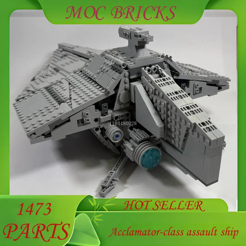 تخصيص 1473 أجزاء سفينة الفضاء سلسلة Acclamator-class Assault Ship MOC War نموذج لتقوم بها بنفسك تجميعها سفينة حربية اللبنات هدية