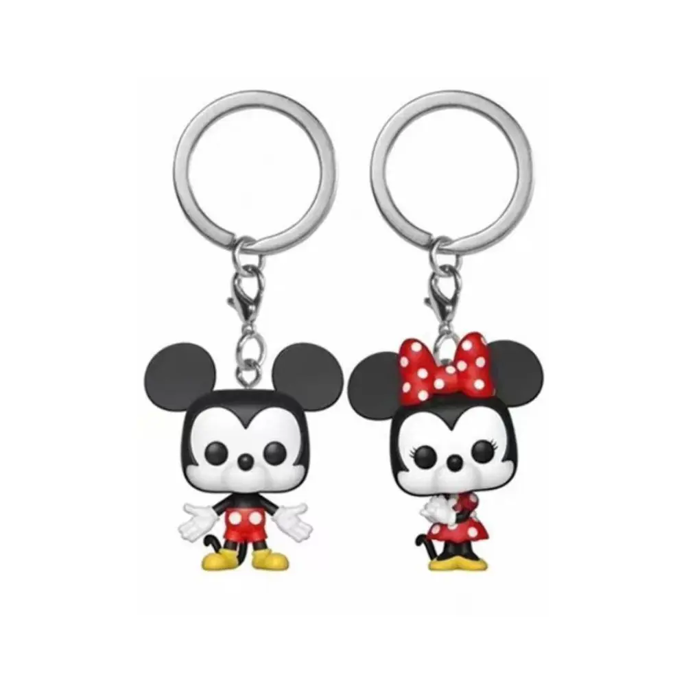 New Pocket Keychain Disney Mickey Mouse Scrooge Mcduck Mickey Minnie Vinyl Figure Dolls Model Toys For Children Gift view 4