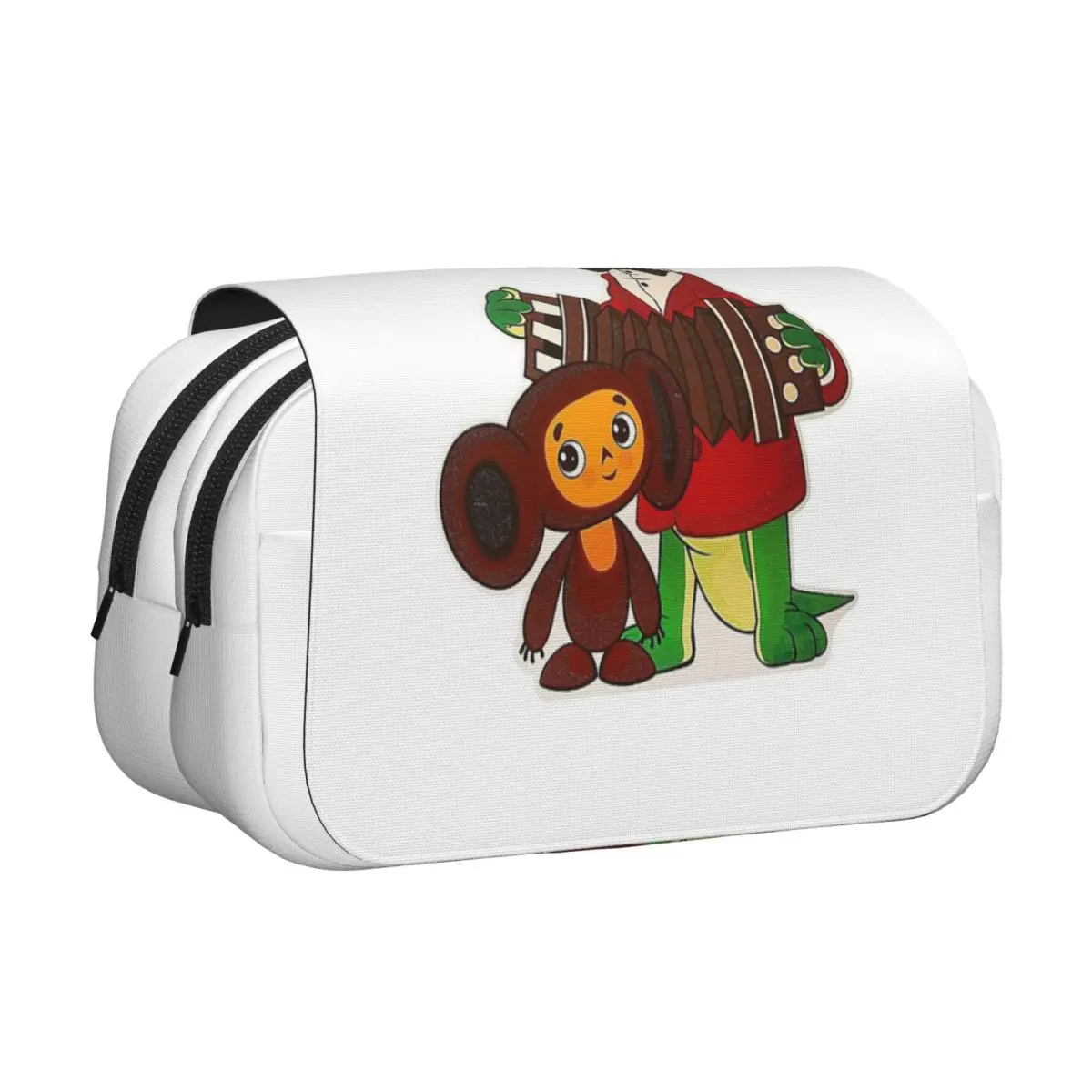 Cheburashka And Gena Pencil Case Pen Holder Hard Shell Leather Big Capacity Pen Box Pencil Bag for Kids School