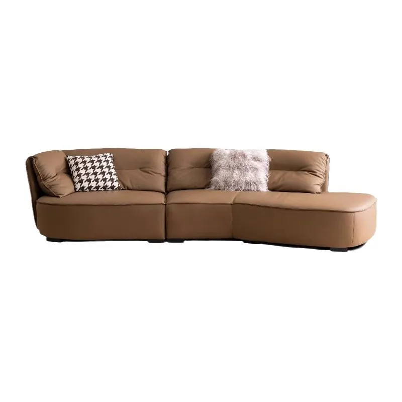 

Italian, minimalist, curved, leather, sofa, creative, combination, modern, living room